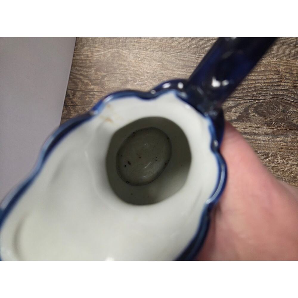 Vintage Bombay Company 6" Blue White Pitcher Ceramic Pottery + Bowl w/ Lid Set - Picture 4 of 12